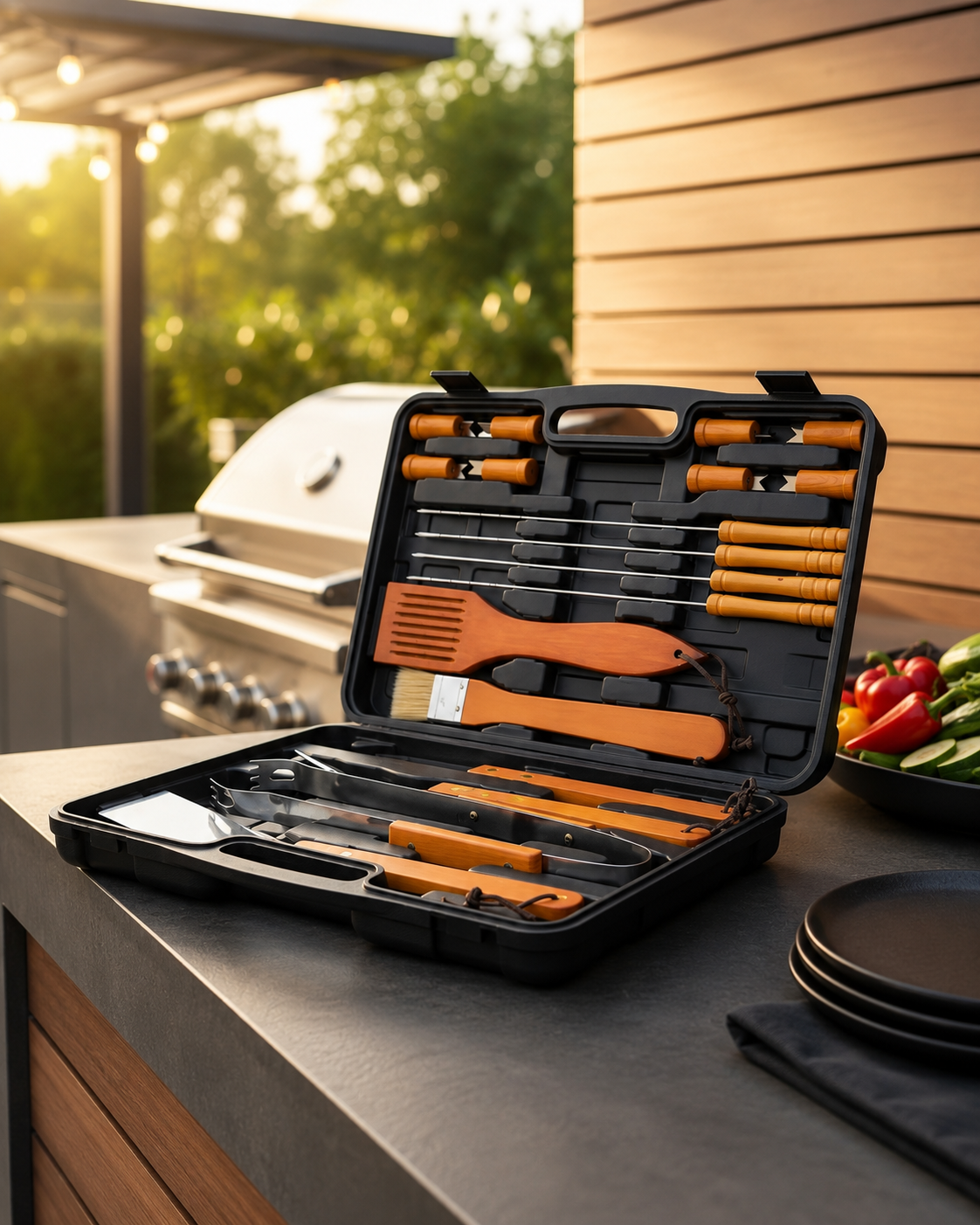 Set Parrilleros Asado Maleta 18 Piezas